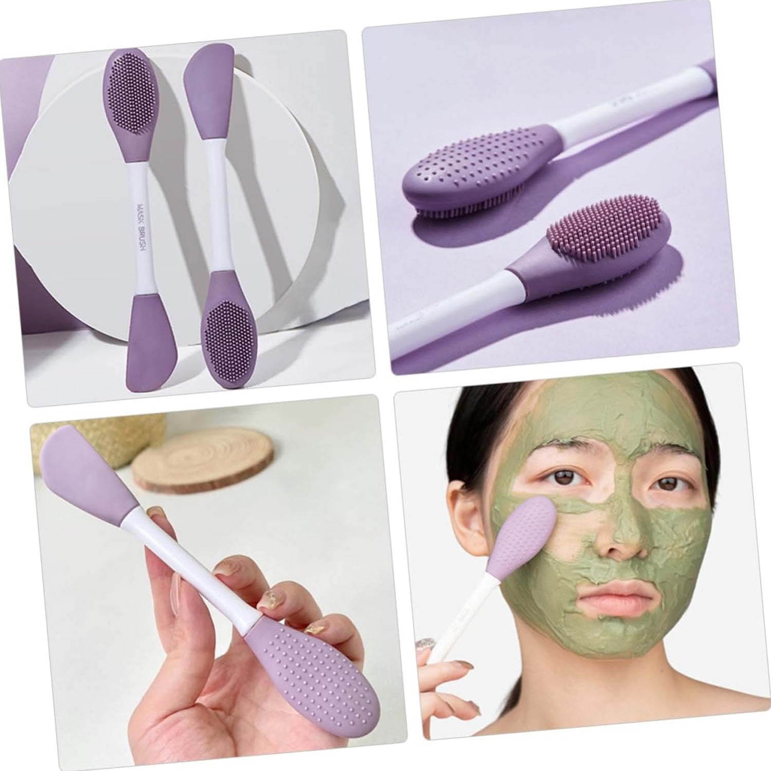 Double-Headed Silicone Mask Brush – Facial Cleansing & Mask Application Tool (1 Pc) Double-Headed Silicone Mask Brush – Facial Cleansing & Mask Application Tool (1 Pc)